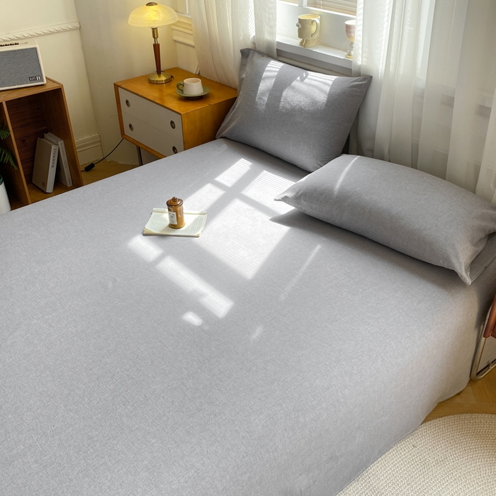 91家纺网 家纺一手货源 找家纺 恋人优选 2026新款全棉纯棉色织床单单床单床单单件 浅灰