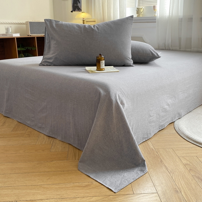 91家纺网 家纺一手货源 找家纺 恋人优选 2026新款全棉纯棉色织床单单床单床单单件 浅灰