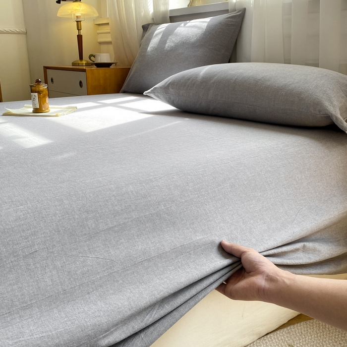 91家纺网 家纺一手货源 找家纺 恋人优选 2026新款全棉纯棉色织床单单床单床单单件 浅灰