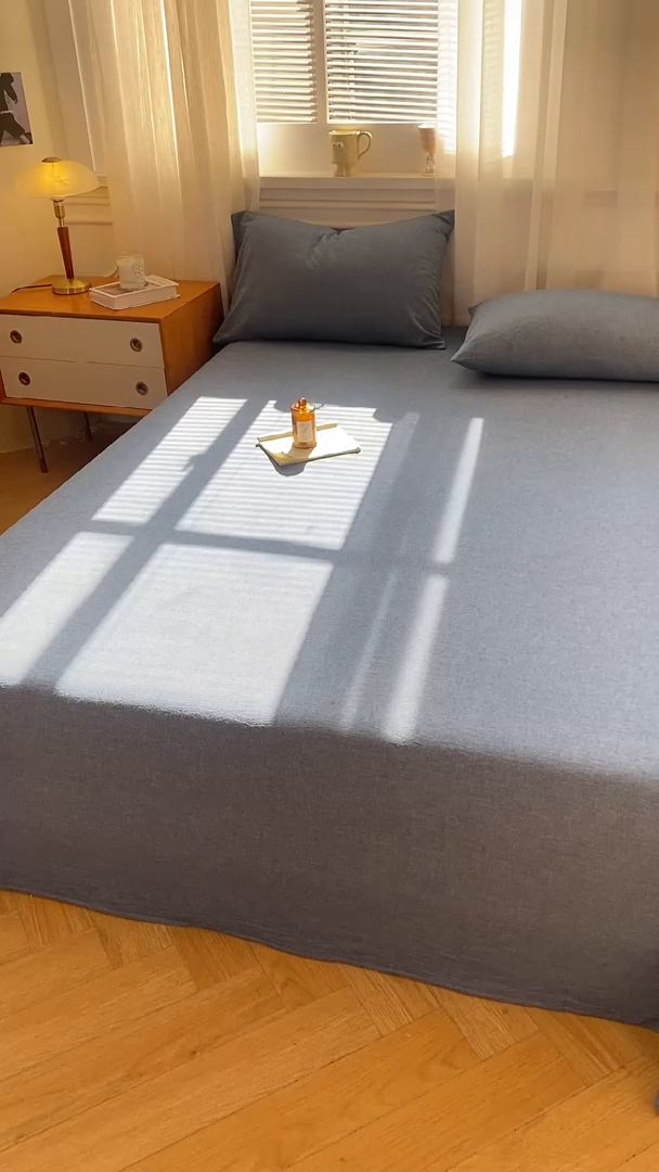 91家纺网 家纺一手货源 找家纺 恋人优选 2026新款全棉纯棉色织床单单床单床单单件 浅灰