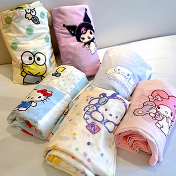 91家纺网 家纺一手货源 找家纺 兜米家居 2026新款A类母婴级三丽鸥凉感毯组合图