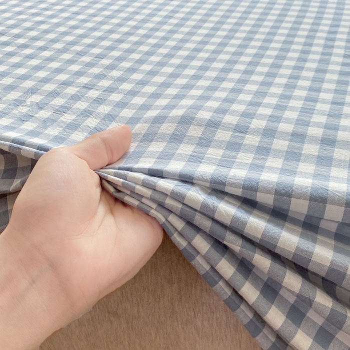 91家纺网 家纺一手货源 找家纺 恋人优选 2026新款全棉纯棉色织床单单床单床单单件 浅蓝小格