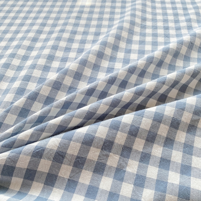 91家纺网 家纺一手货源 找家纺 恋人优选 2026新款全棉纯棉色织床单单床单床单单件 浅蓝小格