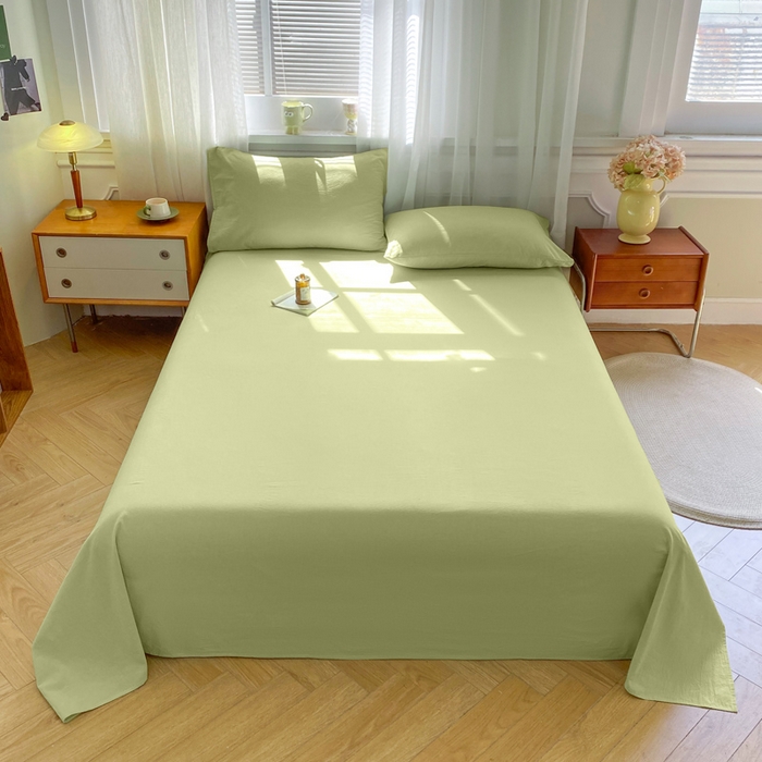 恋人优选 2026新款全棉纯棉色织床单单床单床单单件 青辰绿