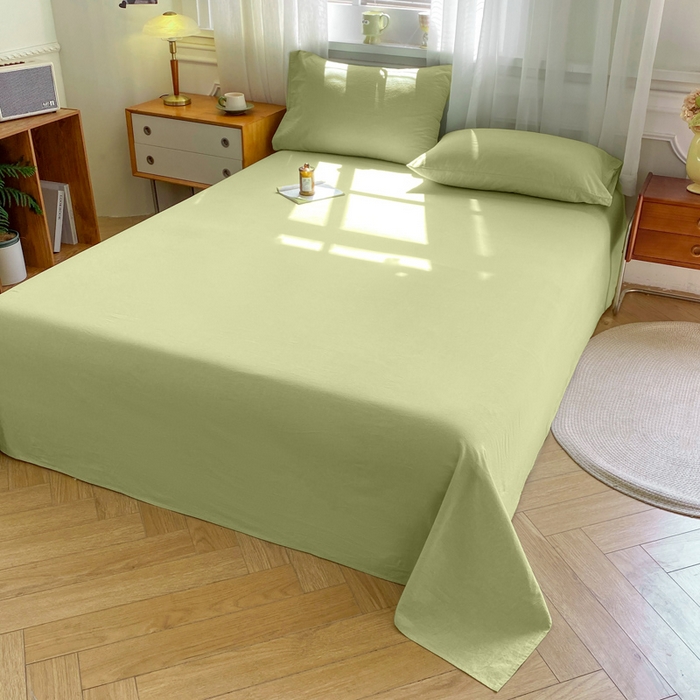 91家纺网 家纺一手货源 找家纺 恋人优选 2026新款全棉纯棉色织床单单床单床单单件 青辰绿