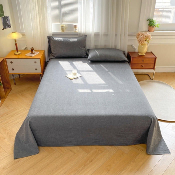 恋人优选 2026新款全棉纯棉色织床单单床单床单单件 深灰