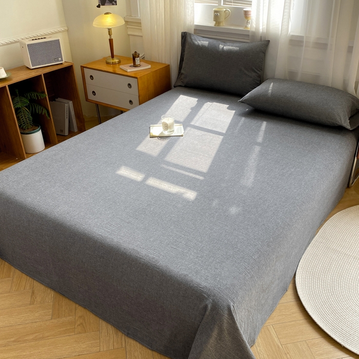 91家纺网 家纺一手货源 找家纺 恋人优选 2026新款全棉纯棉色织床单单床单床单单件 深灰