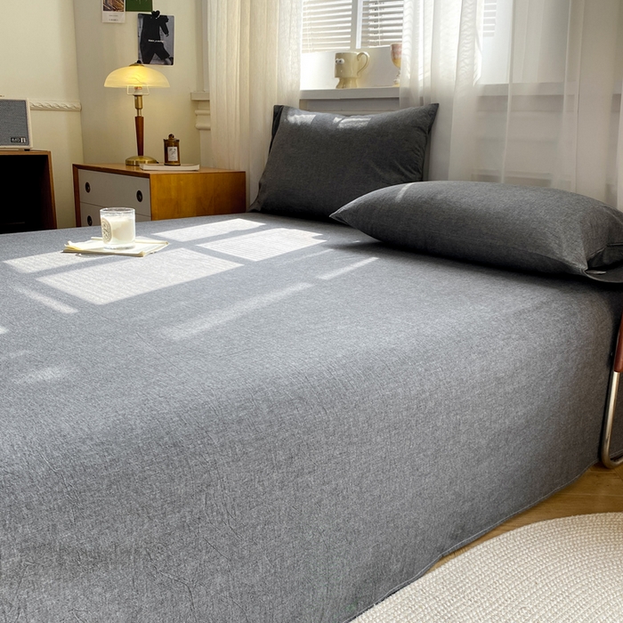 91家纺网 家纺一手货源 找家纺 恋人优选 2026新款全棉纯棉色织床单单床单床单单件 深灰