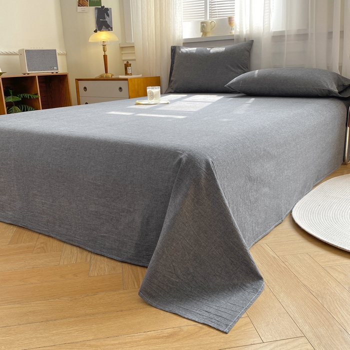 91家纺网 家纺一手货源 找家纺 恋人优选 2026新款全棉纯棉色织床单单床单床单单件 深灰