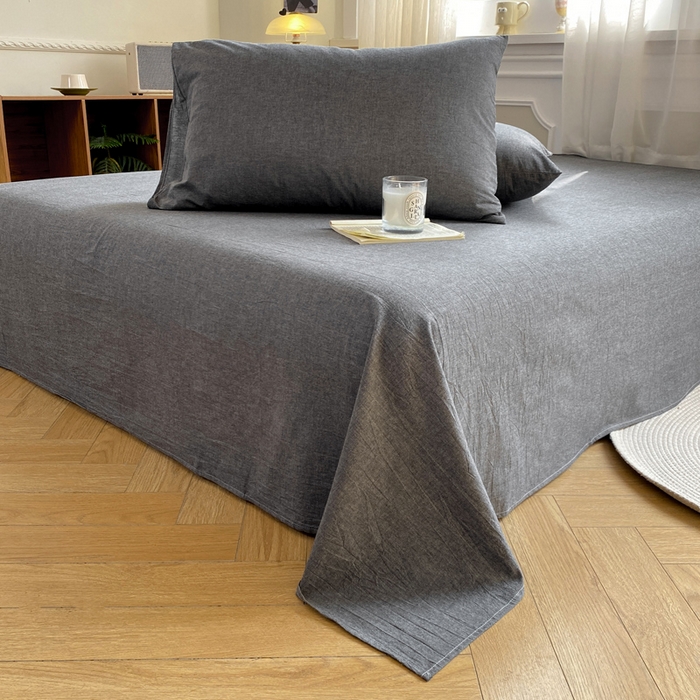 91家纺网 家纺一手货源 找家纺 恋人优选 2026新款全棉纯棉色织床单单床单床单单件 深灰