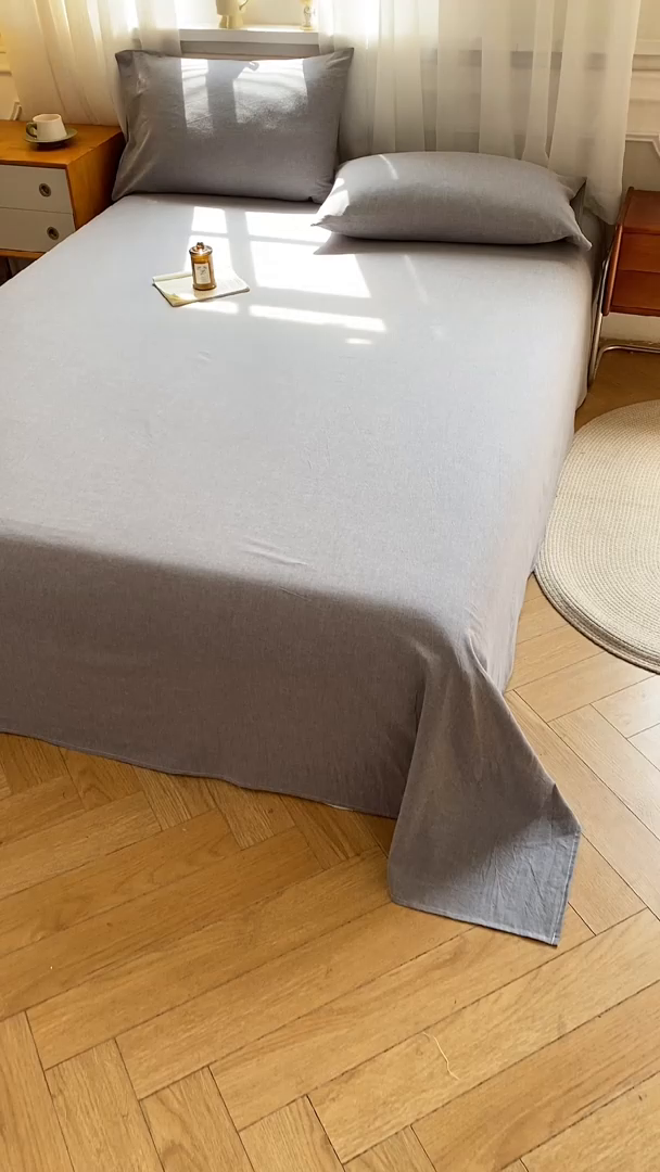 91家纺网 家纺一手货源 找家纺 恋人优选 2026新款全棉纯棉色织床单单床单床单单件 深灰