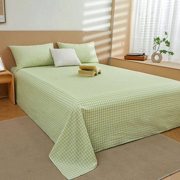 91家纺网 家纺一手货源 找家纺 恋人优选 2026新款全棉纯棉色织床单单床单床单单件 糖果格