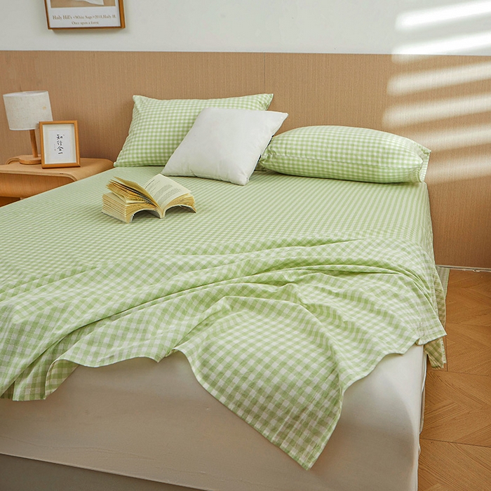 91家纺网 家纺一手货源 找家纺 恋人优选 2026新款全棉纯棉色织床单单床单床单单件 糖果格