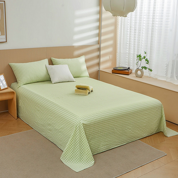 91家纺网 家纺一手货源 找家纺 恋人优选 2026新款全棉纯棉色织床单单床单床单单件 糖果格