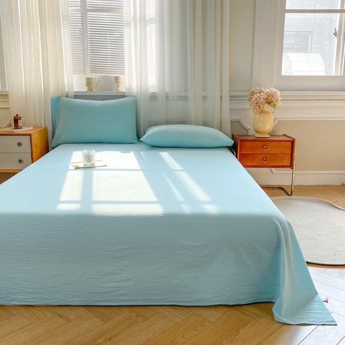 91家纺网 家纺一手货源 找家纺 恋人优选 2026新款全棉纯棉色织床单单床单床单单件 天兰