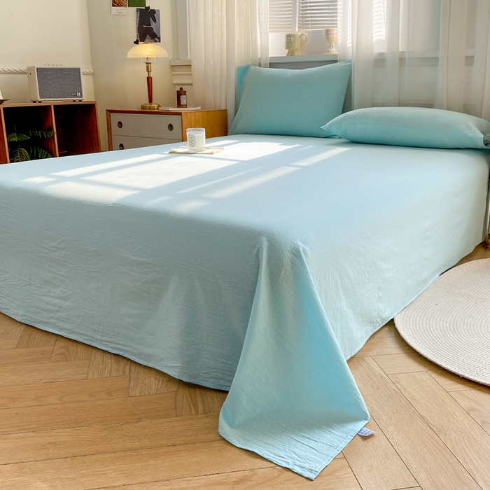 91家纺网 家纺一手货源 找家纺 恋人优选 2026新款全棉纯棉色织床单单床单床单单件 天兰