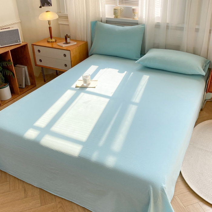 91家纺网 家纺一手货源 找家纺 恋人优选 2026新款全棉纯棉色织床单单床单床单单件 天兰