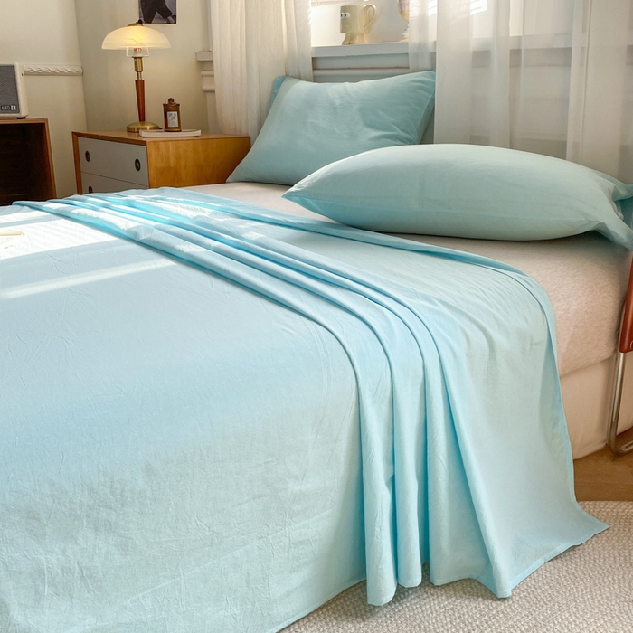 91家纺网 家纺一手货源 找家纺 恋人优选 2026新款全棉纯棉色织床单单床单床单单件 天兰