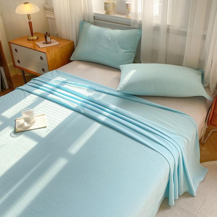 91家纺网 家纺一手货源 找家纺 恋人优选 2026新款全棉纯棉色织床单单床单床单单件 天兰