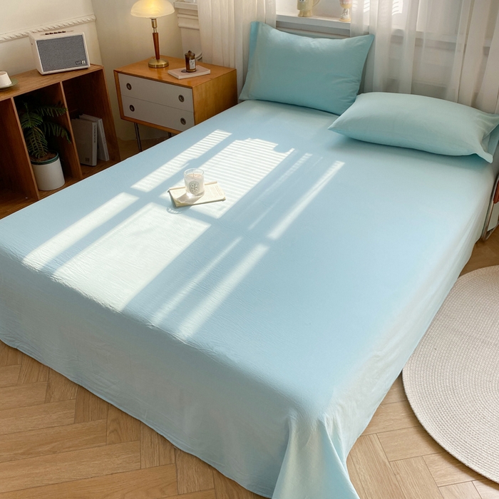 91家纺网 家纺一手货源 找家纺 恋人优选 2026新款全棉纯棉色织床单单床单床单单件 天兰