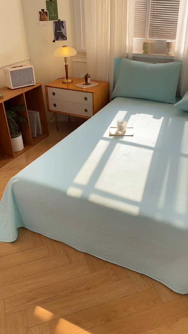 91家纺网 家纺一手货源 找家纺 恋人优选 2026新款全棉纯棉色织床单单床单床单单件 天兰