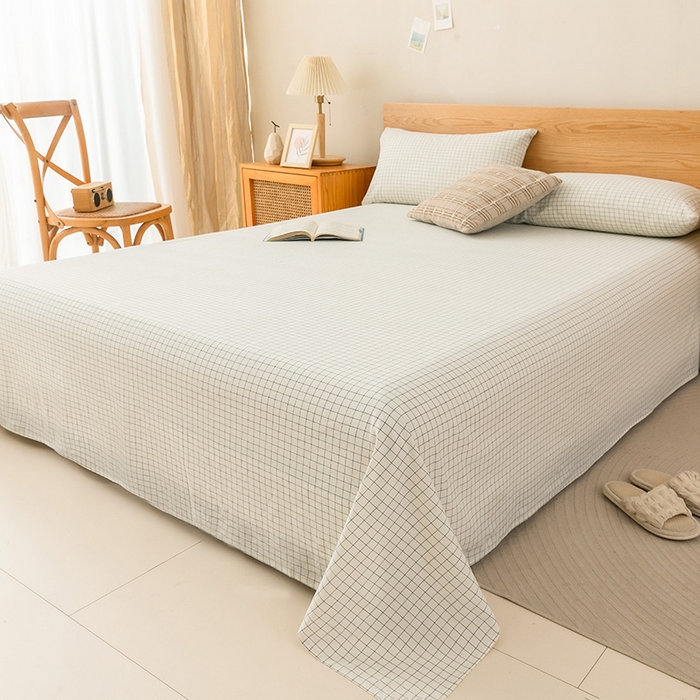 91家纺网 家纺一手货源 找家纺 恋人优选 2026新款全棉纯棉色织床单单床单床单单件 小白格