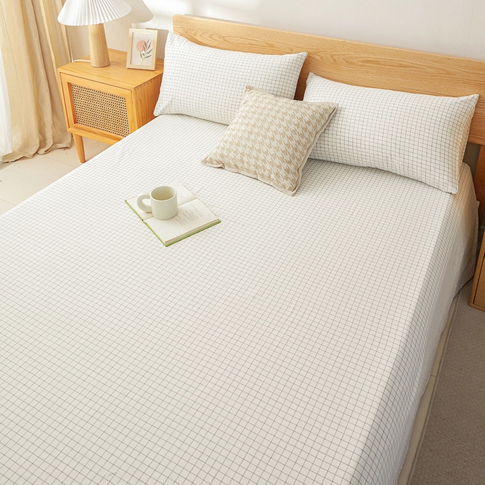 91家纺网 家纺一手货源 找家纺 恋人优选 2026新款全棉纯棉色织床单单床单床单单件 小白格