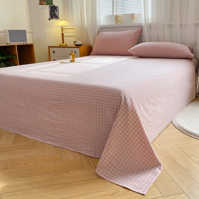 91家纺网 家纺一手货源 找家纺 恋人优选 2026新款全棉纯棉色织床单单床单床单单件 小粉格