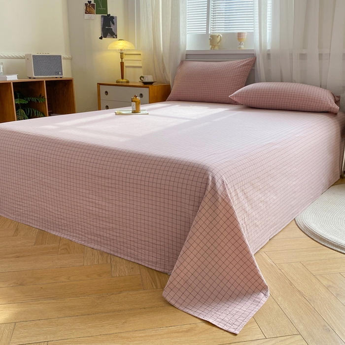 91家纺网 家纺一手货源 找家纺 恋人优选 2026新款全棉纯棉色织床单单床单床单单件 小粉格