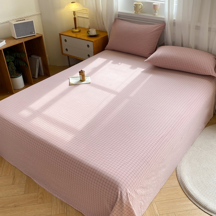 91家纺网 家纺一手货源 找家纺 恋人优选 2026新款全棉纯棉色织床单单床单床单单件 小粉格