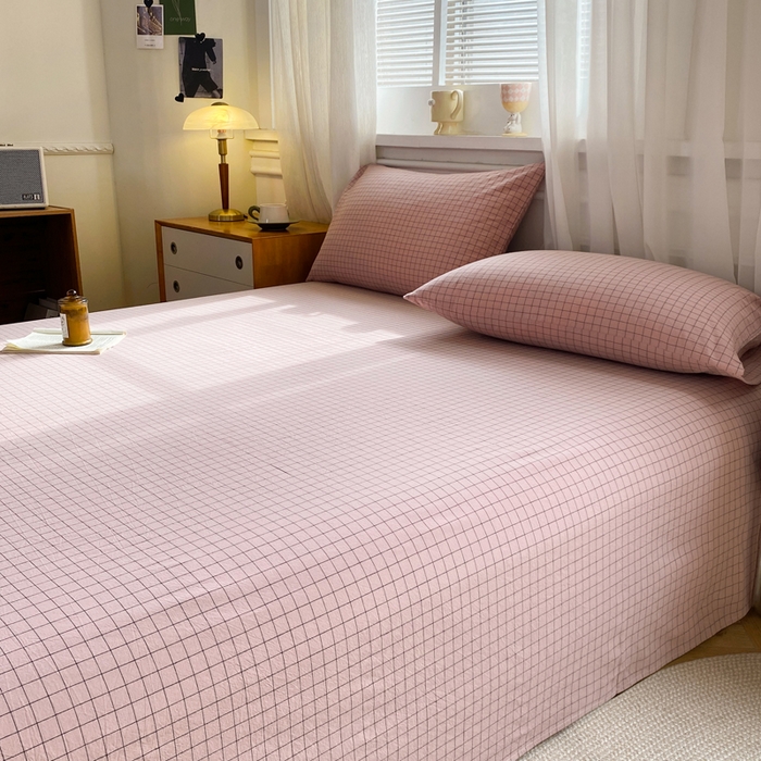 91家纺网 家纺一手货源 找家纺 恋人优选 2026新款全棉纯棉色织床单单床单床单单件 小粉格