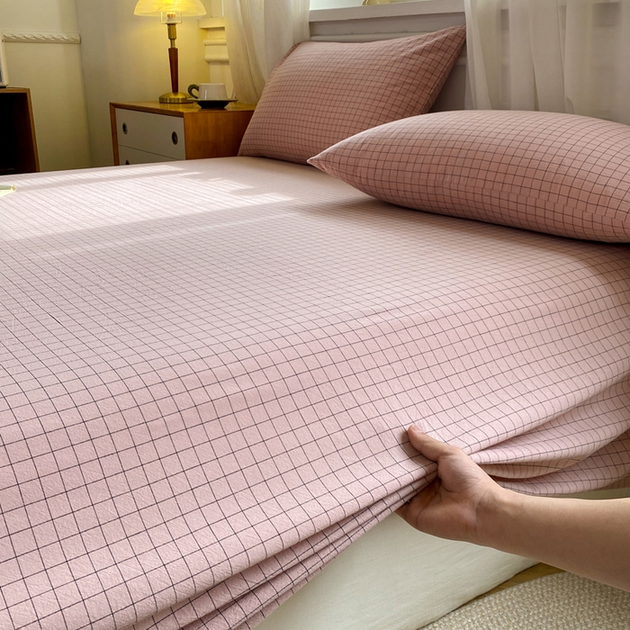 91家纺网 家纺一手货源 找家纺 恋人优选 2026新款全棉纯棉色织床单单床单床单单件 小粉格