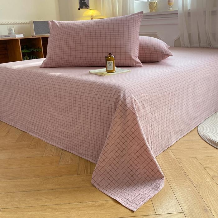 91家纺网 家纺一手货源 找家纺 恋人优选 2026新款全棉纯棉色织床单单床单床单单件 小粉格