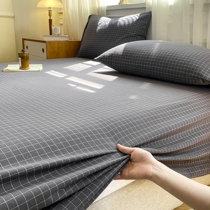 91家纺网 家纺一手货源 找家纺 恋人优选 2026新款全棉纯棉色织床单单床单床单单件 小灰格