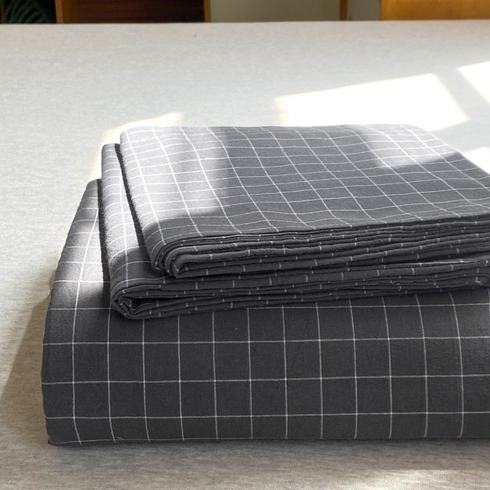 91家纺网 家纺一手货源 找家纺 恋人优选 2026新款全棉纯棉色织床单单床单床单单件 小灰格