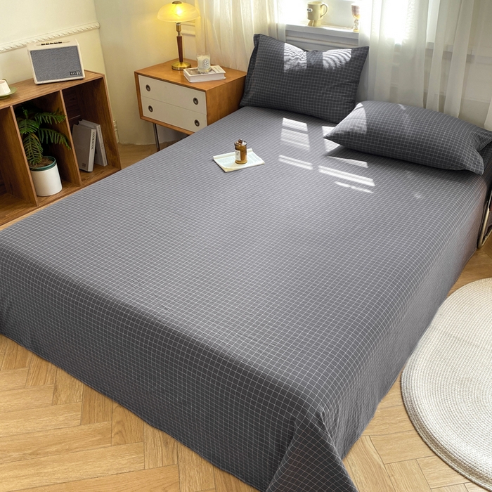 91家纺网 家纺一手货源 找家纺 恋人优选 2026新款全棉纯棉色织床单单床单床单单件 小灰格