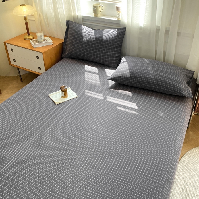 91家纺网 家纺一手货源 找家纺 恋人优选 2026新款全棉纯棉色织床单单床单床单单件 小灰格