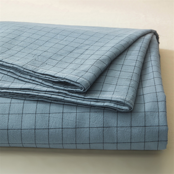 91家纺网 家纺一手货源 找家纺 恋人优选 2026新款全棉纯棉色织床单单床单床单单件 小蓝格