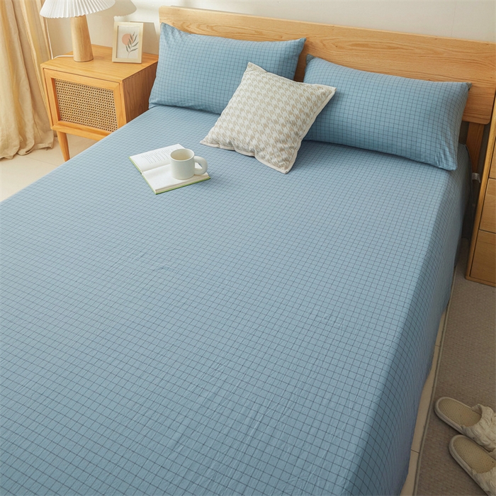 91家纺网 家纺一手货源 找家纺 恋人优选 2026新款全棉纯棉色织床单单床单床单单件 小蓝格