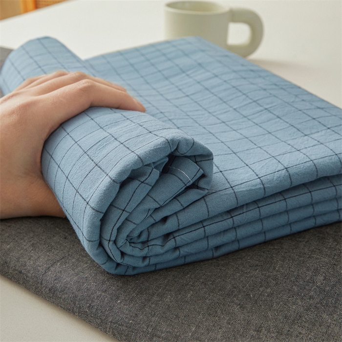 91家纺网 家纺一手货源 找家纺 恋人优选 2026新款全棉纯棉色织床单单床单床单单件 小蓝格