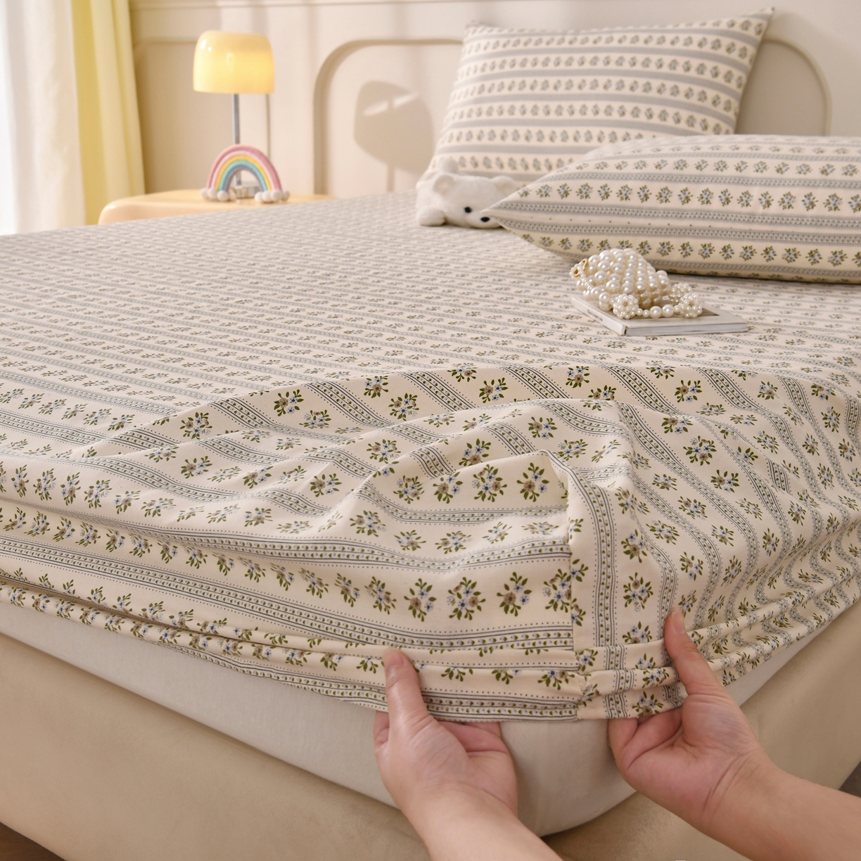 91家纺网 家纺一手货源 找家纺 （总）悠米悠家 2026新款工艺款印花老粗布床笠单品床笠床笠单件凉席席子