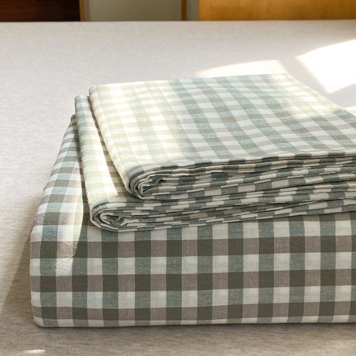 91家纺网 家纺一手货源 找家纺 恋人优选 2026新款全棉纯棉色织床单单床单床单单件 小绿格