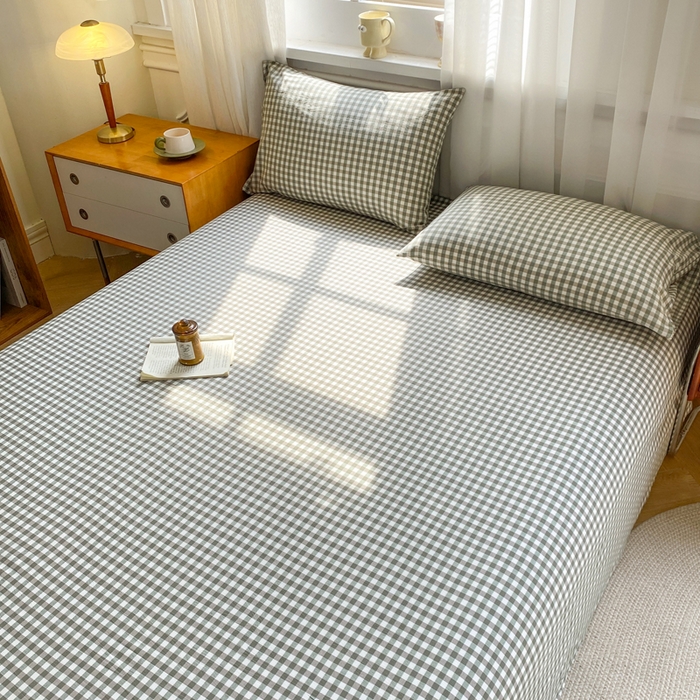 91家纺网 家纺一手货源 找家纺 恋人优选 2026新款全棉纯棉色织床单单床单床单单件 小绿格