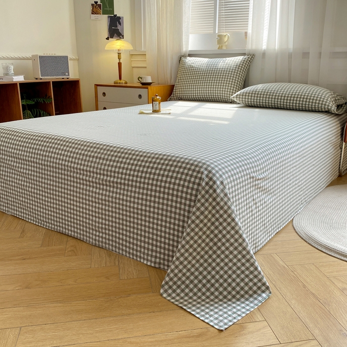 91家纺网 家纺一手货源 找家纺 恋人优选 2026新款全棉纯棉色织床单单床单床单单件 小绿格