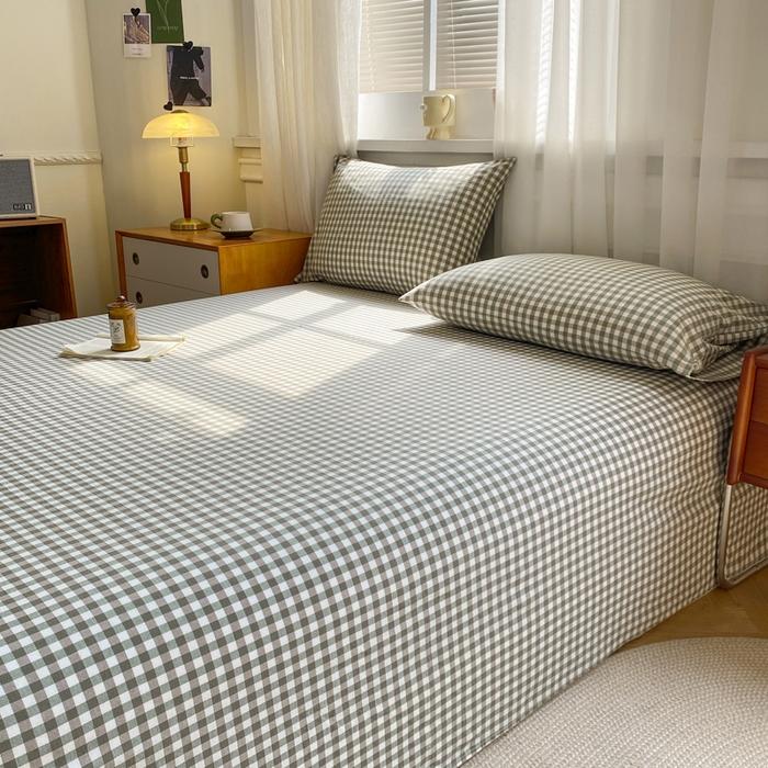 91家纺网 家纺一手货源 找家纺 恋人优选 2026新款全棉纯棉色织床单单床单床单单件 小绿格