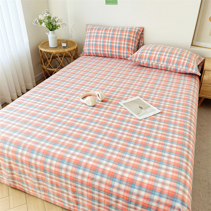 91家纺网 家纺一手货源 找家纺 恋人优选 2026新款全棉纯棉色织床单单床单床单单件 星空桔