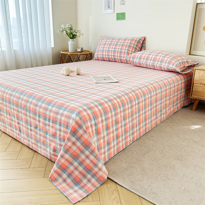 91家纺网 家纺一手货源 找家纺 恋人优选 2026新款全棉纯棉色织床单单床单床单单件 星空桔