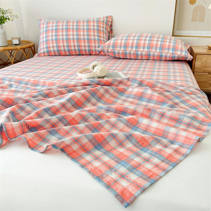 91家纺网 家纺一手货源 找家纺 恋人优选 2026新款全棉纯棉色织床单单床单床单单件 星空桔