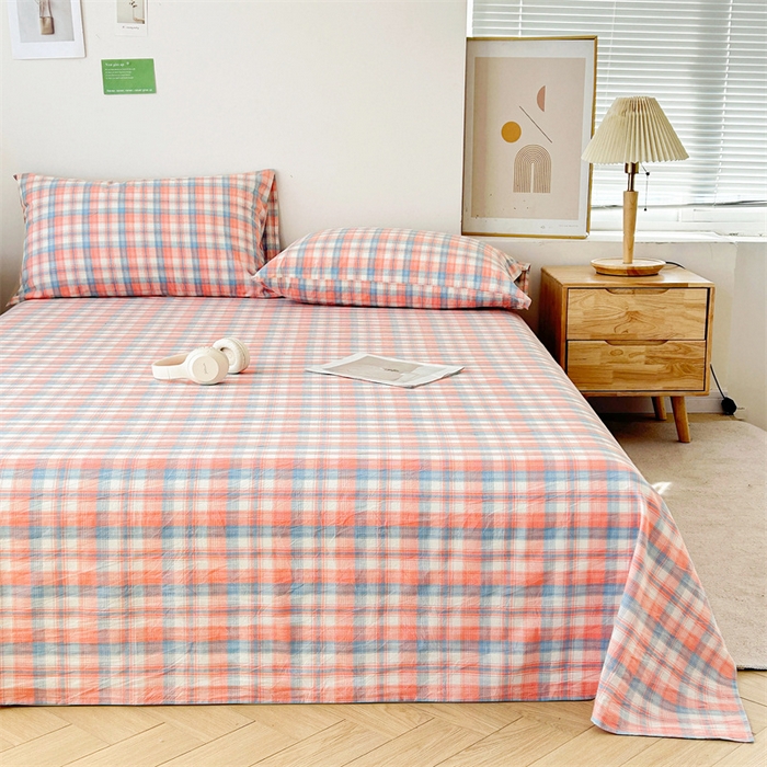 91家纺网 家纺一手货源 找家纺 恋人优选 2026新款全棉纯棉色织床单单床单床单单件 星空桔