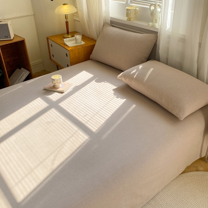 91家纺网 家纺一手货源 找家纺 恋人优选 2026新款全棉纯棉色织床单单床单床单单件 杏仁棕